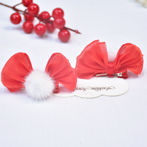 3#Red Hair Clips